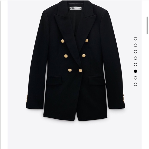 Zara Jackets & Coats Zara Double Breasted Blazer W Gold Buttons Black